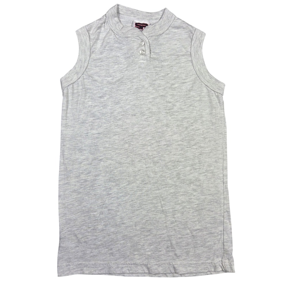 Vtg Southern Athletic Girls Medium Henley Sleeveless Tank Top Mock Neck S404G